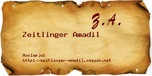 Zeitlinger Amadil névjegykártya